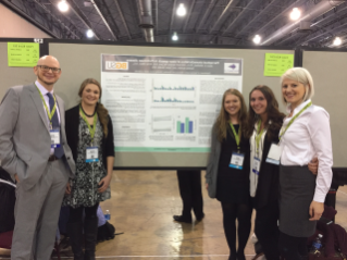 Emily Otten, Kendra McCann, Sadie Sneider, Kendra Koester, and Dr. Whitfield at ASHA 2016